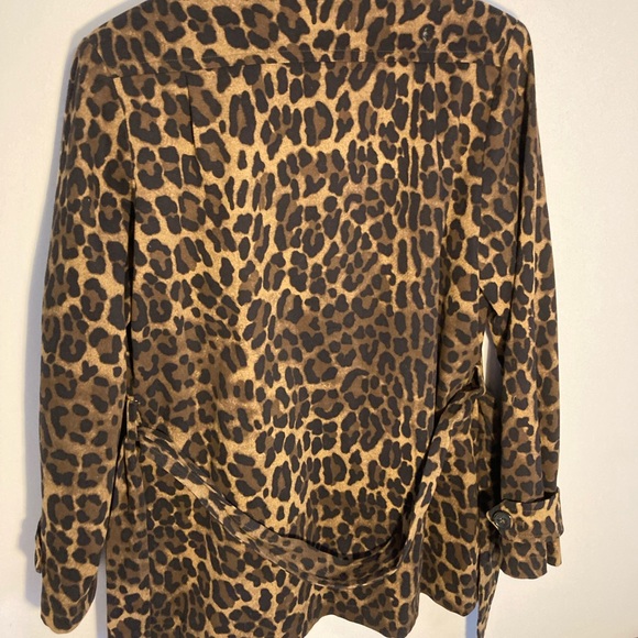 Leopard animal print sexy as F jacket trench 3/4 length size s. Trench coat - Picture 10 of 11